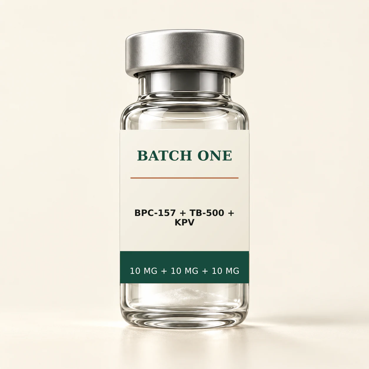BATCH ONE BPC-157 + TB-500 + KPV 10 MG + 10 MG + 10 MG research material vial