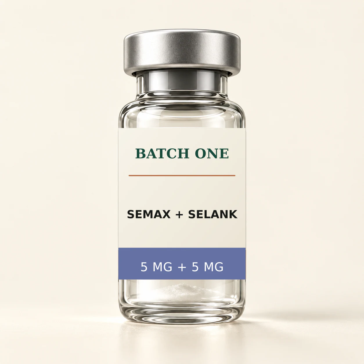 BATCH ONE Semax + Selank 5 MG + 5 MG research material vial